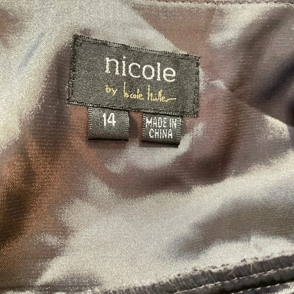 NWT Nicole Miller Beautiful FairyCore  Coquette Silver Gray Floral Dress Size 14